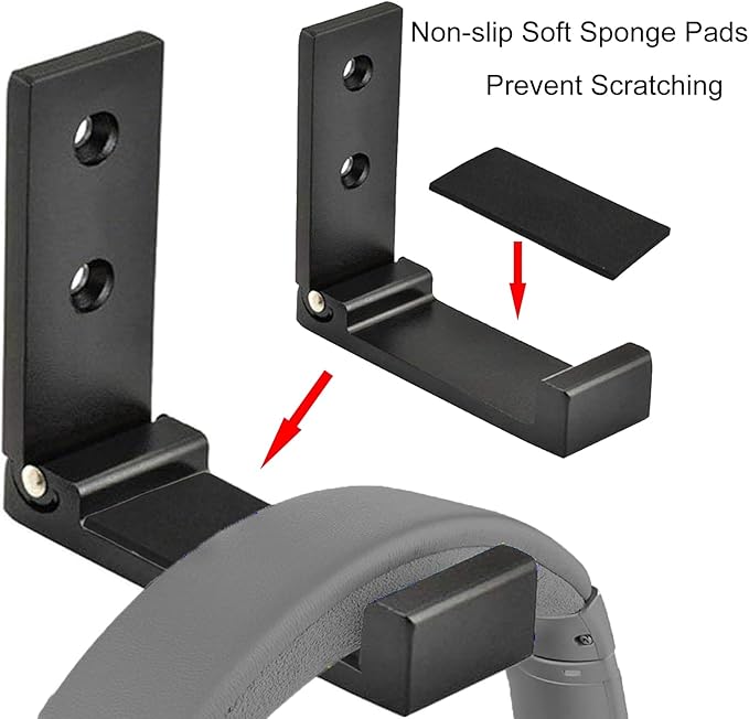 Folding Coat Hooks, Foldable Wall Hooks for Hanging Aluminum Alloy Cloth Hanger Coat Hanger Headphones Holder Headset Wall Hanger Hook- Pack of 4