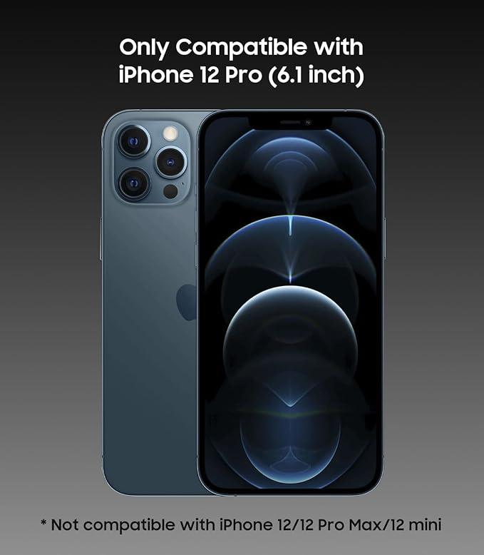 Magnetic for iPhone 12 Pro Case, Compatible with MagSafe, Built-in Camera Lens Protector, Logo View, Military Grade Drop Proof Phone Case Cover, Black