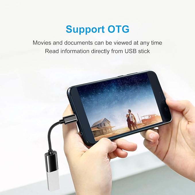 USB C to USB 3.0 Adapter [3 Pack], USB C Male to USB Female OTG Cable Thunderbolt3 to USB Adapter Compatible for MacBook Pro/Air, iPhone 16 Pro Max/16 Plus/16e/15, Samsung Galaxy S25/S24/S23