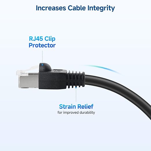Cable Matters 100-Pack Cat6 / Cat5e RJ45 Strain Relief Boots, RJ45 Boot, Cat 6 Boot, Cat6 Ethernet Boots, Black, Suitable for 6.5mm (0.25in) Ethernet Cables