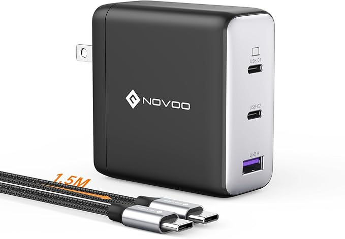 100W USB C Charger, 120W MacBook Pro Charger, 3-Port GaN Fast Charger with PD3.0, PPS, USB C Charger for MacBook pro & MacBook Air, ipad Air, iPhone 15, iPad, Laptops and All USB C Device