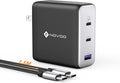 100W USB C Charger, 120W MacBook Pro Charger, 3-Port GaN Fast Charger with PD3.0, PPS, USB C Charger for MacBook pro & MacBook Air, ipad Air, iPhone 15, iPad, Laptops and All USB C Device