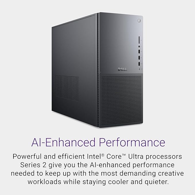 Dell Tower Plus EBT2250 Desktop Computer - Series 2 Intel Core Ultra 9 285 24-Core Processor up to 5.6 GHz, 16GB DDR5 RAM, 8TB NVMe SSD, NVIDIA GeForce RTX 4060 8GB GDDR6, Windows 11 Pro, Graphite