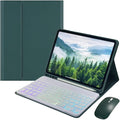 Rainbow Backlit Keyboard Case for iPad Air 13-inch (M3/M2), iPad Pro 12.9 (6th/5th/4th/3rd Gen) with Mouse and RGB Colorful Backlight Detachable Keyboard Cover,Dark Green+White