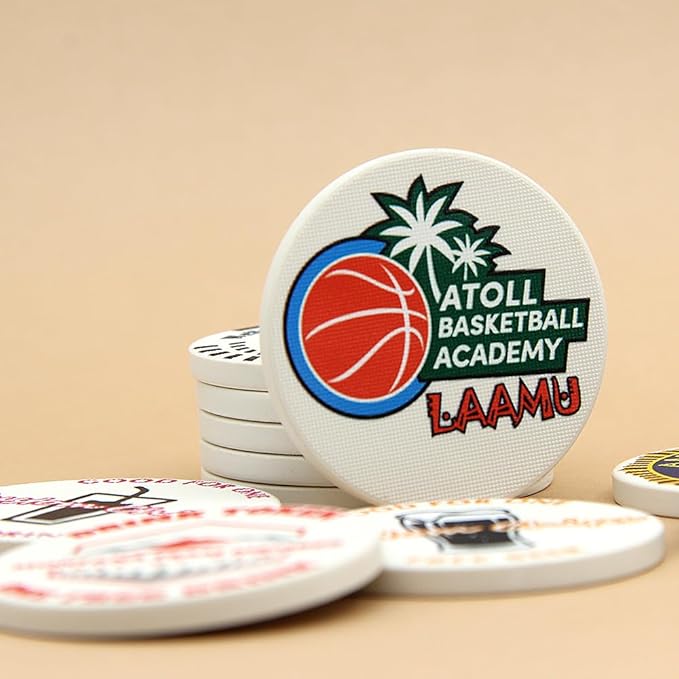 100 Custom 𝗖𝗲𝗿𝗮𝗺𝗶𝗰 𝗣𝗼𝗸𝗲𝗿 𝗖𝗵𝗶𝗽𝘀 with Your Personalized Text or Logo, 39mm/1.5 in Casino Poker Chips Sized