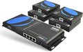 OREI 1x4 HDMI Extender Splitter Over Single Cable CAT6/7 1080P With IR Remote EDID Management - Up to 400 Ft - Loop Out - Low Latency Black