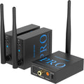 1Mii 3-in-1 2.4Ghz Wireless Audio Transmitter Receiver for 2 Subwoofer/Active Speaker/Power Amplifier, 20ms Low Latency, 320ft Range, Optical/Coaxial/3.5mm(RCA) Audio Input/Output