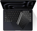 EooCoo Premium Keyboard Cover Skin Ultra Thin Protector Compatible with 2025-2021 MacBook Air 15" 13.6" M4 M3 M2 Chip, MacBook Pro 14" 16" M4 M3 M2 M1 Pro Max Chip, Black