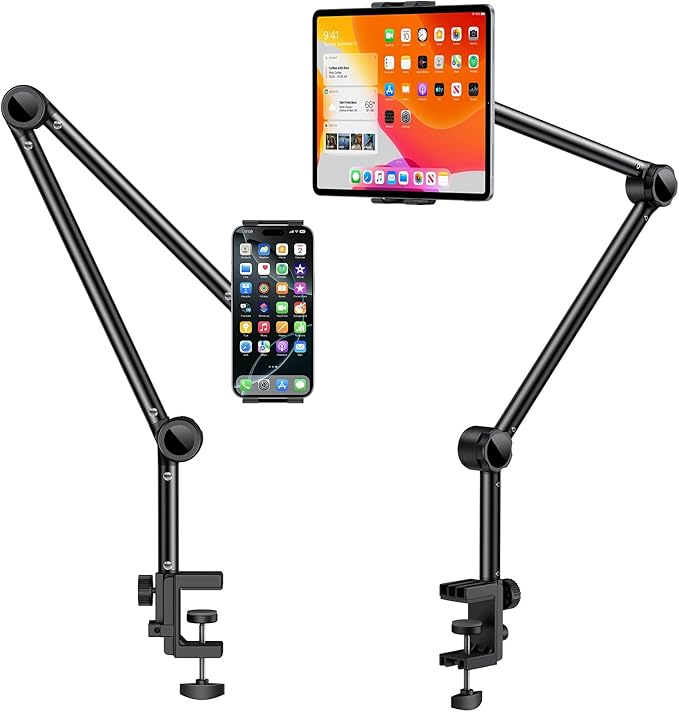 OMOTON Adjustable Tablet Stand for Desk, Tablet Mount for iPad, Phone Holder for Bed with 360° Rotation Fits for 4.7-11" iPad Pro, Air/Mini, Kindle and Phones
