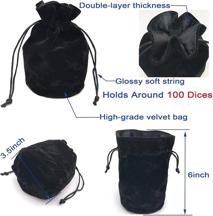 Dice Set for Dungeons&Dragons, DND, RPG Games, Polyhedral Dice Set, Assorted Dice Set, 35 Total, 5 Sets with Drawstring dice Pouch