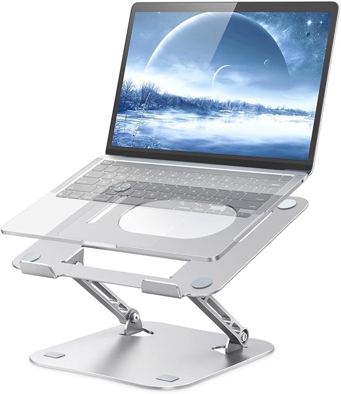 Laptop Stand, Adjustable Laptop Stand for Desk, Aluminum Computer Stand Portable Laptop Riser, Foldable Laptop Holder for Mac HP ASUS Acer Surface ThinkPad Dell
