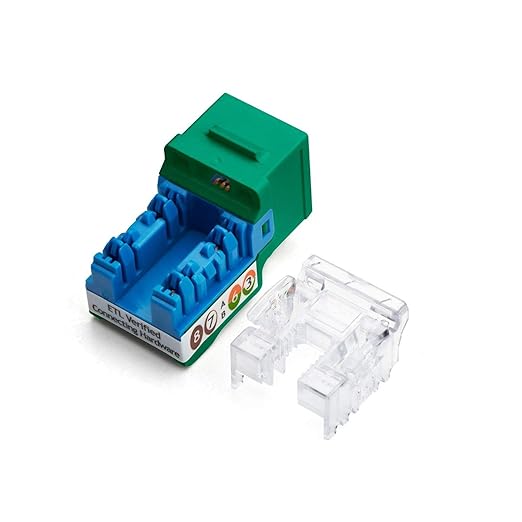 trueCABLE Cat6A Keystone Jack, Unshielded (UTP), 90 Degree Punch-Down, PoE++ (4PPoE), UL Listed, ETL Verified, ANSI/TIA Certified, Modular RJ45 Female, Green, 48 Pack