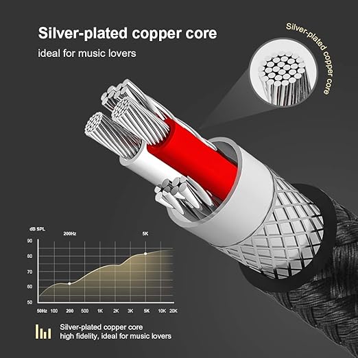 CableCreation 3.5mm Audio Cable 6FT/1.8M, Right Angle Male to Male Auxiliary Stereo HiFi Cable with Silver-Plating Copper Core for Car Stereos, iPhones, Tablets, Speaker, Laptops, 24K Gold Plated