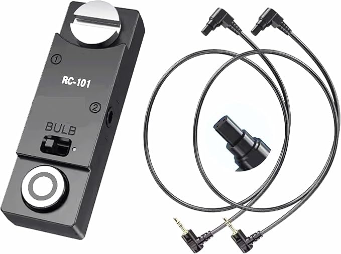 RC101-N3 Camera Shutter Remote Control for Canon R5 R5C 5D4 5D3 6d2 1/4 Screw Fixing Small Release Button Handle Two Cameras in sync Release Button