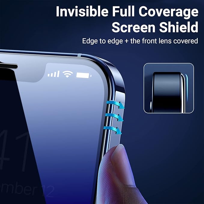 UltraGlass UNBREAK TOP 9H+ Glass for iPhone 13/13 Pro Screen Protector [12FT Military Grade Shatterproof] Screen Protector 13/13 Pro Tempered Glass [Longest Durable & Full Edge Coverage], 2 Pack