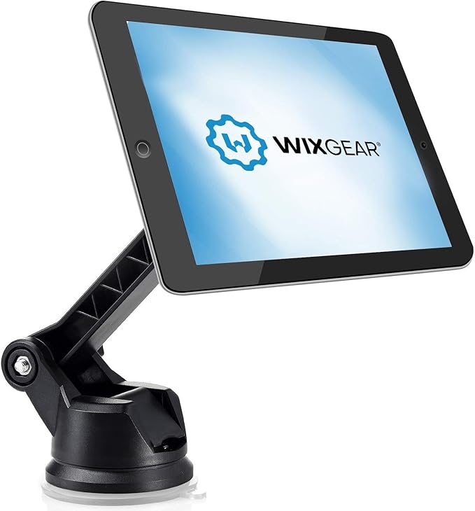 WixGear Dashboard Mount, Universal Magnetic Phone Holder for Car, Windshield Mount and Dashboard Mount Holder for Cell Phones and Tablets with Long Adjustable Arm – (New Rectangle Head)