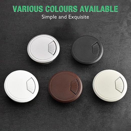 2 Pcs Desk Grommet 2" / 50 mm, Desk Cord Hole Cover, Cable Grommet ABS Plastic, Desk Hole Grommet for Home & Office Pc, Detachable Adjustable Cable Cord Organizer-Light Grey