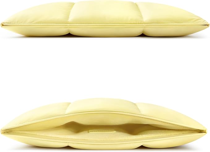 Comfyable Puffy Laptop Sleeve 15 Inch 16 Inch, Quilted Puffer Laptop Carrying Case, Pillow Pouch Compatible for MacBook Air 15 in M4 2025 & MacBook Pro 16 in M4 2024, Butter Yellow