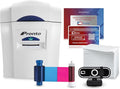 Bodno Magicard Pronto ID Card Printer & Super Supplies Package ID Software, Camera, 300 Cards and 300 Print Ribbon - Silver Edition