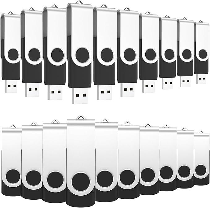 ABLAZE 8GB Flash Drives 500 Pack, USB 2.0 Thumb Drives Bulk Swivel Memory Stick Bulk USB 500 Pack Pendrives 8GB (Black)