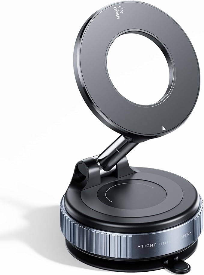 2026 Upgraded Vacuum Magnetic Car Phone Holder 360° Reinforced 96LBS Ultra Suction Cup Phone Mount for MagSafe Cell Phone Holders for Your Car/Gym/Mirror Mount for iPhone & Android