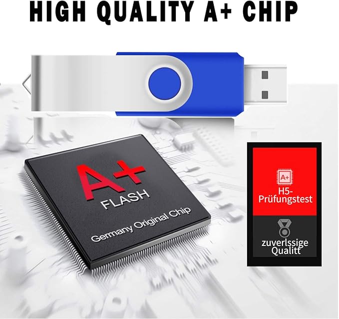 1GB USB Flash Drives 100 Pack, EASTBULL USB 2.0 Flash Drive Bulk Thumb Drive Pack Memory Stick Swivel Pen Drives (Blue)