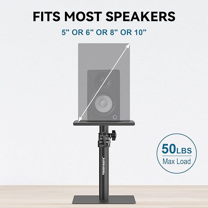 Set of 2 Desktop Studio Monitor Speaker Stands Bookshelf Speaker Stands