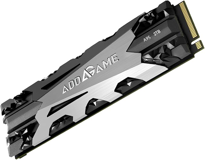 Addlink A95 2TB M.2 SSD Gaming PC Storage Expansion with Heatsink, up to 7200 MB/s, Internal Gaming SSD -2280 PCIe NVMe Gen4X4 3D TLC with Dram NAND SSD