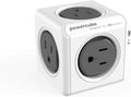 Allocacoc PowerCube Original 5 outlets, Surge Protector Wall Plug Charger Outlet Multiplier, Compact for Travel Home Office Dorm workspace 1875W 125V 15A ETL(Grey)