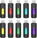 Aiibe 10 Pack 64GB Flash Drive USB Drive 64GB USB Flash Drives Thumb Drives USB 2.0 Memory Stick Bulk (64 GB, 10 Pack, 5 Mixed Colors)
