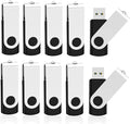 KOOTION 10 Pack 32GB Flash Drive USB 3.0 Thumb Drive USB Drives Jump Drives Keychain Memory Stick Black