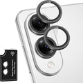 for Samsung Galaxy S25 Edge Camera Lens Protector, Individual Metal Ring Tempered Glass Lens Cover, [Strong Adsorption] Scratch Resistant Ultra-Thin HD Clear Lens Cover, 1 Set-Black