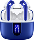TAGRY Bluetooth Headphones True Wireless Earbuds 60H Playback LED Power Display Earphones with Wireless Charging Case IPX5 Waterproof in-Ear Ear buds with Mic for TV Smart Phone Laptop Computer Sports