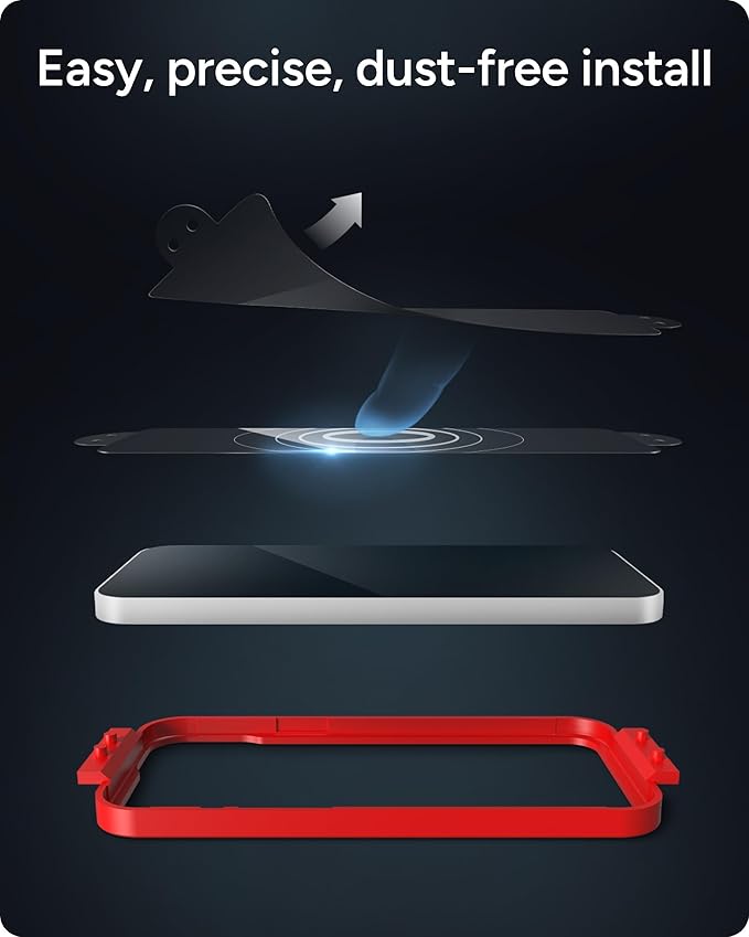 ZAGG InvisibleShield Glass Elite Privacy iPhone 15 Pro Screen Protector - 5X Stronger with Reinforced Edges, 2-Way Privacy Filter, Scratch & Smudge-Resistant Surface, Easy to Install