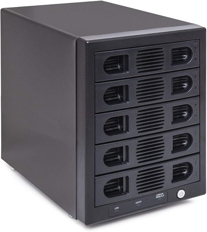 Syba 5 Bay Tool Less Tray Hot Swappable 2.5" 3.5" SATA III RAID HDD External USB 3.0 Enclosure Windows MacOS SY-ENC50118