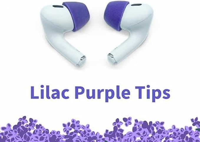 Comply Memory Foam Replacement Earbud Tips for Apple AirPods Pro 1 & 2 | Ultimate Comfort, Secure Fit, Superior Noise Isolation | Anti Slip, Prevent from Falling Out | Purple, Medium (3 Pairs)