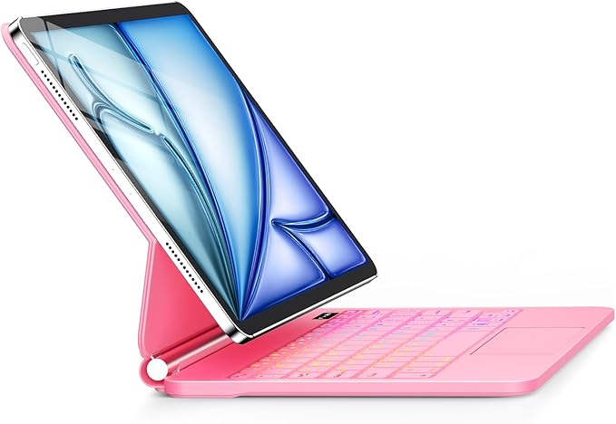 Keyboard Case for iPad Air 13 inch (M3 2025/M2, 2024),iPad Pro 12.9 inch (3/4/5/6th Gen)，Magic-Style Magnetic – Floating Cantilever Stand – Backlit Keyboard Case with Multi-Touch Trackpad