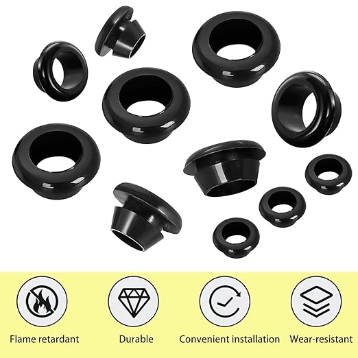 Qrity 9 PCS Rubber Grommets Cable Railing, Car Grommet, Cable Railing Protective Sleeves for Metal Posts, ID 35mm Mount Dia 40mm
