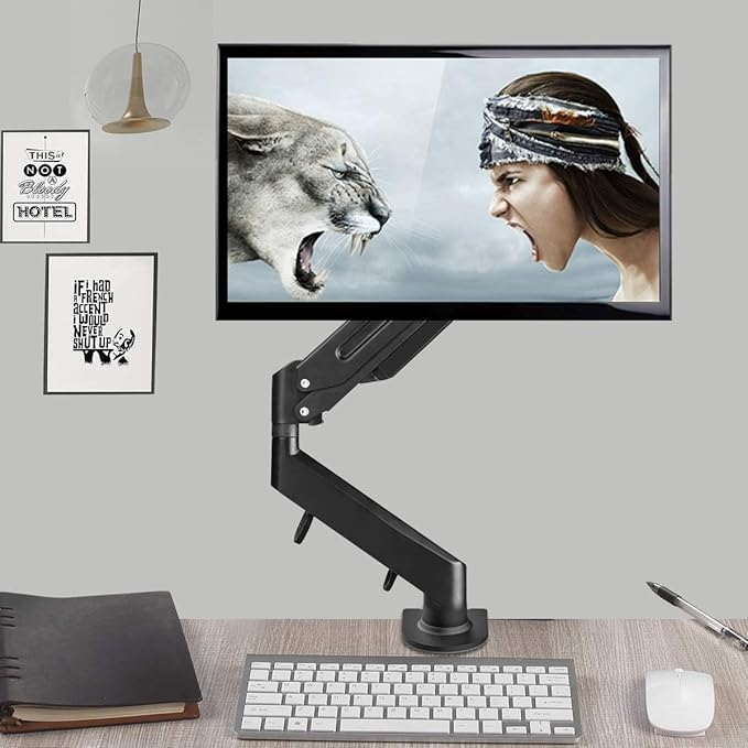 Suptek Monitor Mount Gas Spring Monitor Arm Desk Mount Fully Adjustable Fits 17 20 22 23 24 26 32 inch Monitors Weight Capacity up to 22 lbs