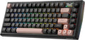 Redragon K720 Wireless CNC Gasket Gaming Keyboard w/Hype Screen & Knob, 81 Keys Mechanical Keyboard, Smart 1.14’’ TFT Info Display, 5-Layer Noise Dampening, Custom Linear Switch, Dawn Sakura Color