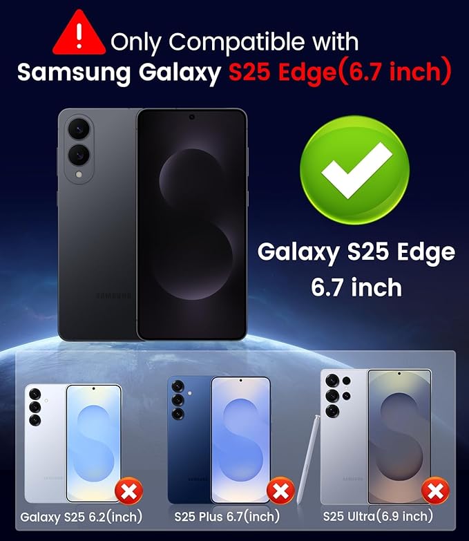 Magnetic for Samsung Galaxy S25 Edge Case [Compatible with MagSafe][Built-in Camera Lens Protector] Slim Soft Silicone Bumper Shockproof Metallic Luster Phone Case (Gold)