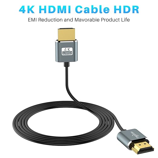 Twozoh Flexible & Slim Long HDMI Cable 30FT 2 Pack, Ultra Thin HDMI Cord Supports High Speed 4K@60Hz 18gbps 2160P/1080P