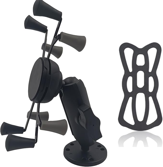 Strg Tablet Mount with Drill Round Base Mount for All 6" iPad/Samsung Tablets, Spring-Loaded Tablet Holder Great for Cars, Commercial Vehicles, Trucks, and Wall Mounting etc