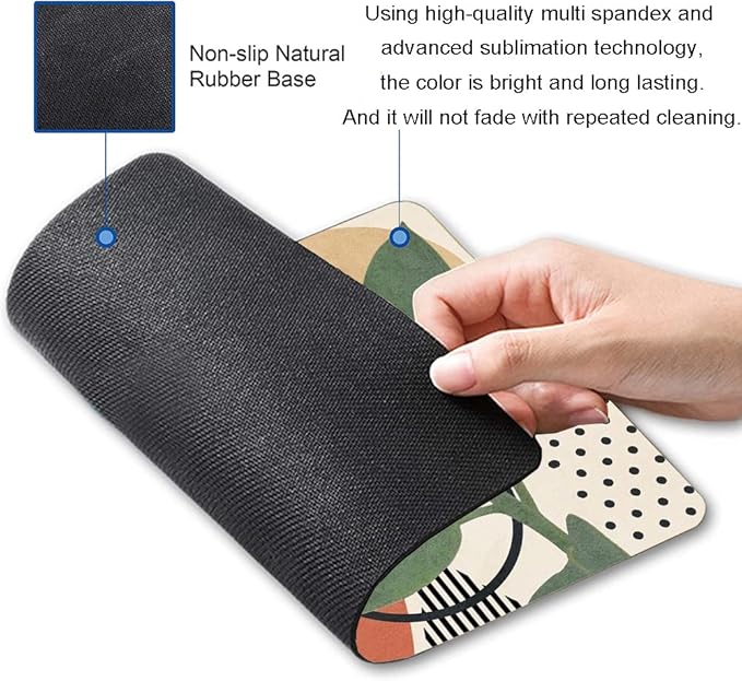 Modern Abstract Mouse Mat Square Waterproof Non-Slip Rubber Base MousePads for Office Laptop, 9.5"x7.9"x0.12" Inch