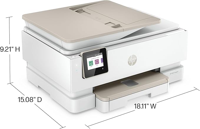 HP ENVY Inspire 7955e Wireless Color Inkjet Printer, Print, scan, copy, Easy setup, Mobile printing, Best-for home, 3 month Instant Ink trial included, White