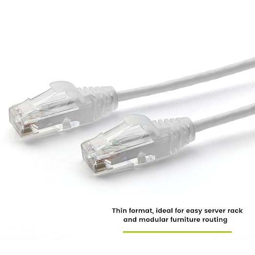 TRUECABLE Cat6 Component Rated Patch Cable, Unshielded (U/UTP), 1ft, White, 28AWG Solid Copper, Snagless 10G High-Speed Ethernet Cable, PoE++ 4PPoE 100W, UL Listed, RoHS-3, 1 Pack