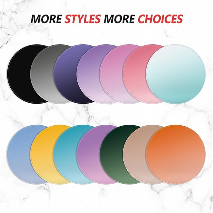 ITNRSIIET Mouse Pad Non-Slip Rubber Base Smooth Surface Stitched Edges Waterproof Durable Compatible with All Mice for Office & Gaming, Desk Accessory, Diameter 8.7 inch, JetBlack Solid