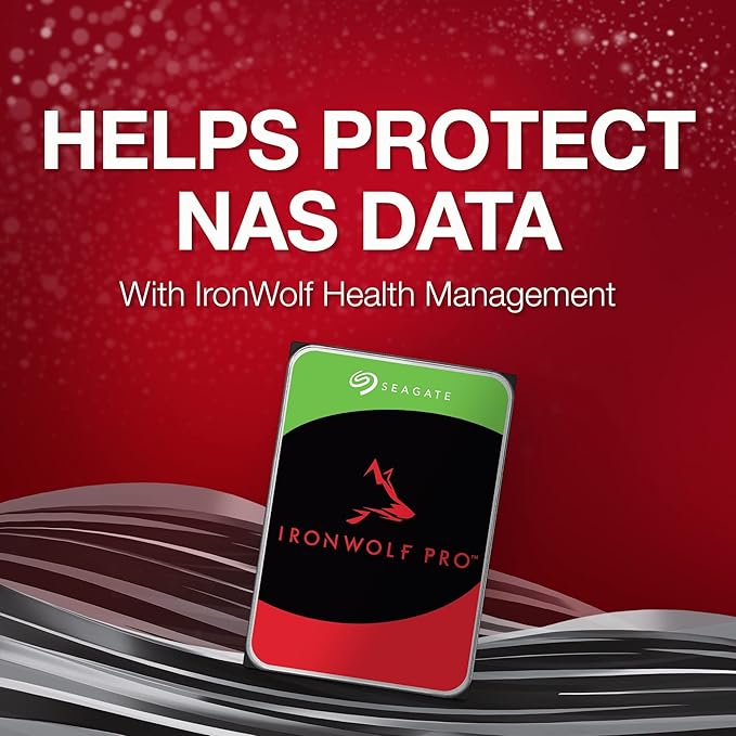 Seagate IronWolf Pro, 8 TB, Enterprise NAS Internal HDD –CMR 3.5 Inch, SATA 6 Gb/s, 7,200 RPM, 256 MB Cache for RAID Network Attached Storage (ST8000NT001)