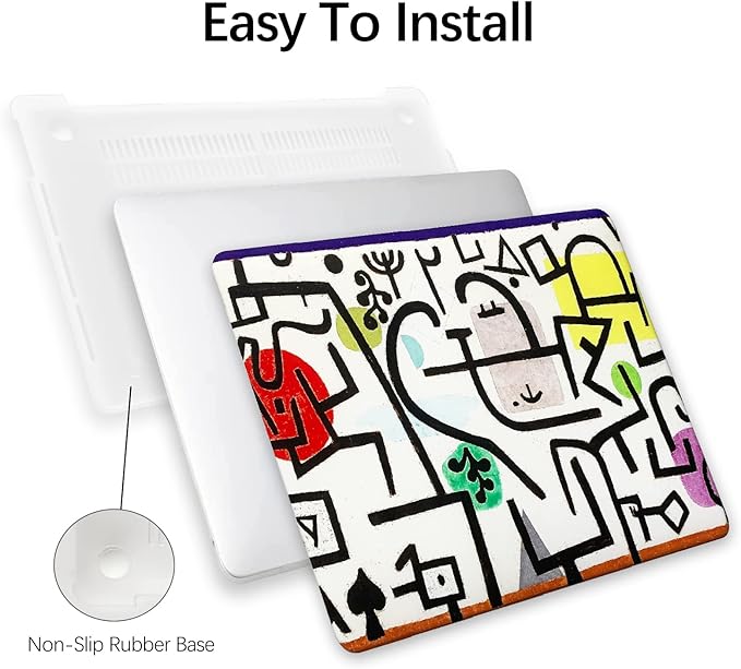 Berkin Arts for MacBook Air 15 inch Case 2025 2024 2023 Release M4 A3241 M3 A3114 M2 A2941 with Keyboard Cover & Screen Protector Naive Art (Picture of A Journey by Paul Klee)