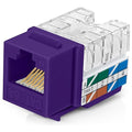 Everest 90° Angled RJ45 Cat6A Keystone Jacks 20-Pack in Purple - Slim Profile Female RJ45 Connectors - Cat 6A Keystone Jack - Compatible with 90° Angled Speed Termination Tool - easyJACK (B094WB91H3)